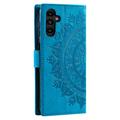 Samsung Galaxy S27+ Mandala Wallet Case with Wrist Strap - Blue