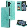 Samsung Galaxy S27+ Mandala Wallet Case with Wrist Strap - Mint Green