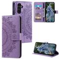 Samsung Galaxy S27+ Mandala Wallet Case with Wrist Strap - Purple