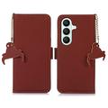 Samsung Galaxy S27+ Wallet Leather Case with RFID - Brown