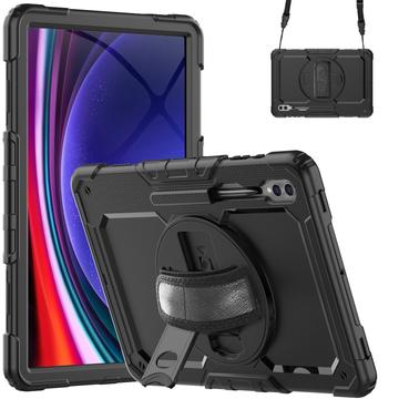 Samsung Galaxy Tab S9 Ultra Heavy Duty 360 Case with Hand Strap - Black