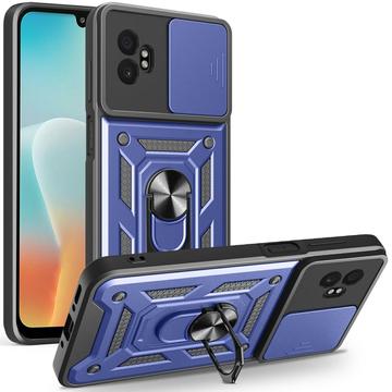 Samsung Galaxy XCover7 Pro Rotary Ring Hybrid Case with Camera Shield - Blue