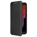 Samsung Galaxy Xcover 5 Flip Case - Carbon Fiber - Black