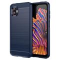 Samsung Galaxy Xcover6 Pro Brushed TPU Cover - Carbon Fiber - Blue