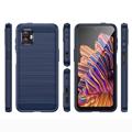 Samsung Galaxy Xcover6 Pro Brushed TPU Cover - Carbon Fiber - Blue