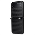 Samsung Galaxy Z Flip3 5G Case with Strap - Carbon Fiber - Black