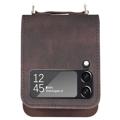 Samsung Galaxy Z Flip4 5G Hybrid Case with Card Holder - Brown