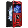Samsung Galaxy Z Flip6 Hybrid Case with Ring Holder - Red