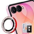 Samsung Galaxy Z Flip7 Hat Prince Enkay Rhinestone Camera Lens Protector – Red