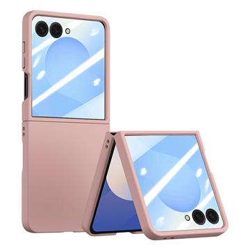 Samsung Galaxy Z Flip7 Plastic Case with Outer Tempered Glass Screen Protector - Pink