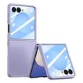 Samsung Galaxy Z Flip7 Plastic Case with Outer Tempered Glass Screen Protector - Purple