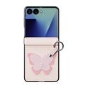 Samsung Galaxy Z Flip8 Dux Ducis Luvy Case with Finger Ring/Hand Strap - Light Pink / Butterfly