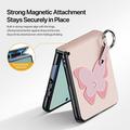 Samsung Galaxy Z Flip8 Dux Ducis Luvy Case with Finger Ring/Hand Strap - Light Pink / Butterfly