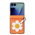 Samsung Galaxy Z Flip8 Dux Ducis Luvy Case with Finger Ring/Hand Strap - Orange / Daisy