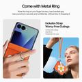 Samsung Galaxy Z Flip8 Dux Ducis Luvy Case with Finger Ring/Hand Strap - Orange / Daisy