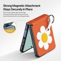 Samsung Galaxy Z Flip8 Dux Ducis Luvy Case with Finger Ring/Hand Strap - Orange / Daisy