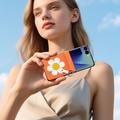 Samsung Galaxy Z Flip8 Dux Ducis Luvy Case with Finger Ring/Hand Strap - Orange / Daisy