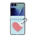 Samsung Galaxy Z Flip8 Dux Ducis Luvy Case with Finger Ring/Hand Strap - Sky Blue / Heart