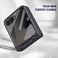 Samsung Galaxy Z Flip8 Plastic Case with Outer Tempered Glass Screen Protector - Black