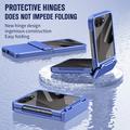 Samsung Galaxy Z Flip8 Plastic Case with Outer Tempered Glass Screen Protector - Dark Blue