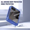 Samsung Galaxy Z Flip8 Plastic Case with Outer Tempered Glass Screen Protector - Dark Blue