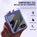 Samsung Galaxy Z Flip8 Plastic Case with Outer Tempered Glass Screen Protector - Dark Blue