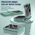 Samsung Galaxy Z Flip8 Plastic Case with Outer Tempered Glass Screen Protector - Dark Green
