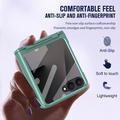 Samsung Galaxy Z Flip8 Plastic Case with Outer Tempered Glass Screen Protector - Dark Green