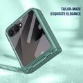 Samsung Galaxy Z Flip8 Plastic Case with Outer Tempered Glass Screen Protector - Dark Green