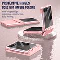 Samsung Galaxy Z Flip8 Plastic Case with Outer Tempered Glass Screen Protector - Pink