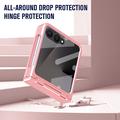 Samsung Galaxy Z Flip8 Plastic Case with Outer Tempered Glass Screen Protector - Pink