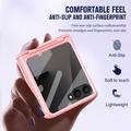Samsung Galaxy Z Flip8 Plastic Case with Outer Tempered Glass Screen Protector - Pink