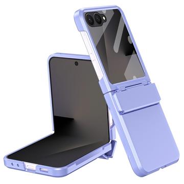 Samsung Galaxy Z Flip8 Plastic Case with Outer Tempered Glass Screen Protector - Purple