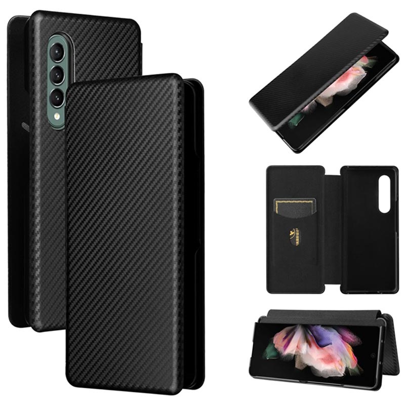 Samsung Galaxy Z Fold3 5G Flip Case Carbon Fiber Black