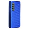 Samsung Galaxy Z Fold3 5G Flip Case - Carbon Fiber - Blue