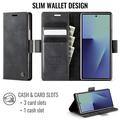 Samsung Galaxy Z Fold7 Caseme 033 Calf Texture Wallet Case with RFID Blocking - Black