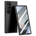 Samsung Galaxy Z Fold7 Plastic Case with Outer Tempered Glass Screen Protector - Black