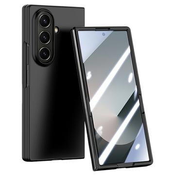 Samsung Galaxy Z Fold7 Plastic Case with Outer Tempered Glass Screen Protector - Black