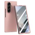 Samsung Galaxy Z Fold7 Plastic Case with Outer Tempered Glass Screen Protector - Pink