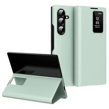 Samsung Galaxy Z Fold7 Smart Clear View Flip Case with Card Slot - Light Green