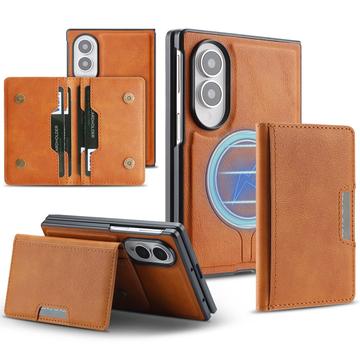 Samsung Galaxy Z Fold8 Magnetic Case with Card Wallet - Brown