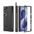 Samsung Galaxy Z Fold8 Ultra Magnetic Hinge Case with Stylus and Tempered Glass Screen Protector - Black