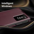 Samsung Galaxy Z Fold8 Smart Clear View Flip Case with Card Slot - Wine Red