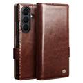 Samsung Galaxy Z Fold8 Ultra Qialino Classic Wallet Leather Case - Dark Brown