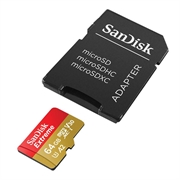 SanDisk Extreme microSDXC UHS-I U3 Memory Card SDSQXAH-064G-GN6AA - 64GB