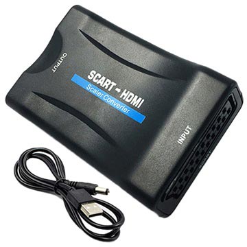 HDMI to SCART Adapter Plug and Play 1080P Video Adapter HDMI Switch Video  HDMI Input HD Link Cable HDMI to SCART HDMI to SCART Cable(Black)