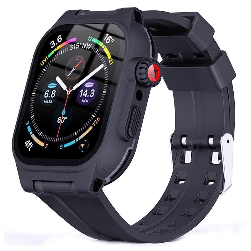 Black Apple Watch Series 8/7 45MM Case With Screen Protector