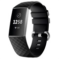 Fitbit Charge 3 Silicone Wristband with Connectors - Black