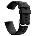 Fitbit Charge 3 Silicone Wristband with Connectors - Black