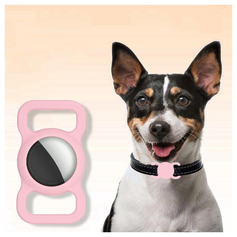 Apple AirTag Silicone Case for Pet Collar Pink